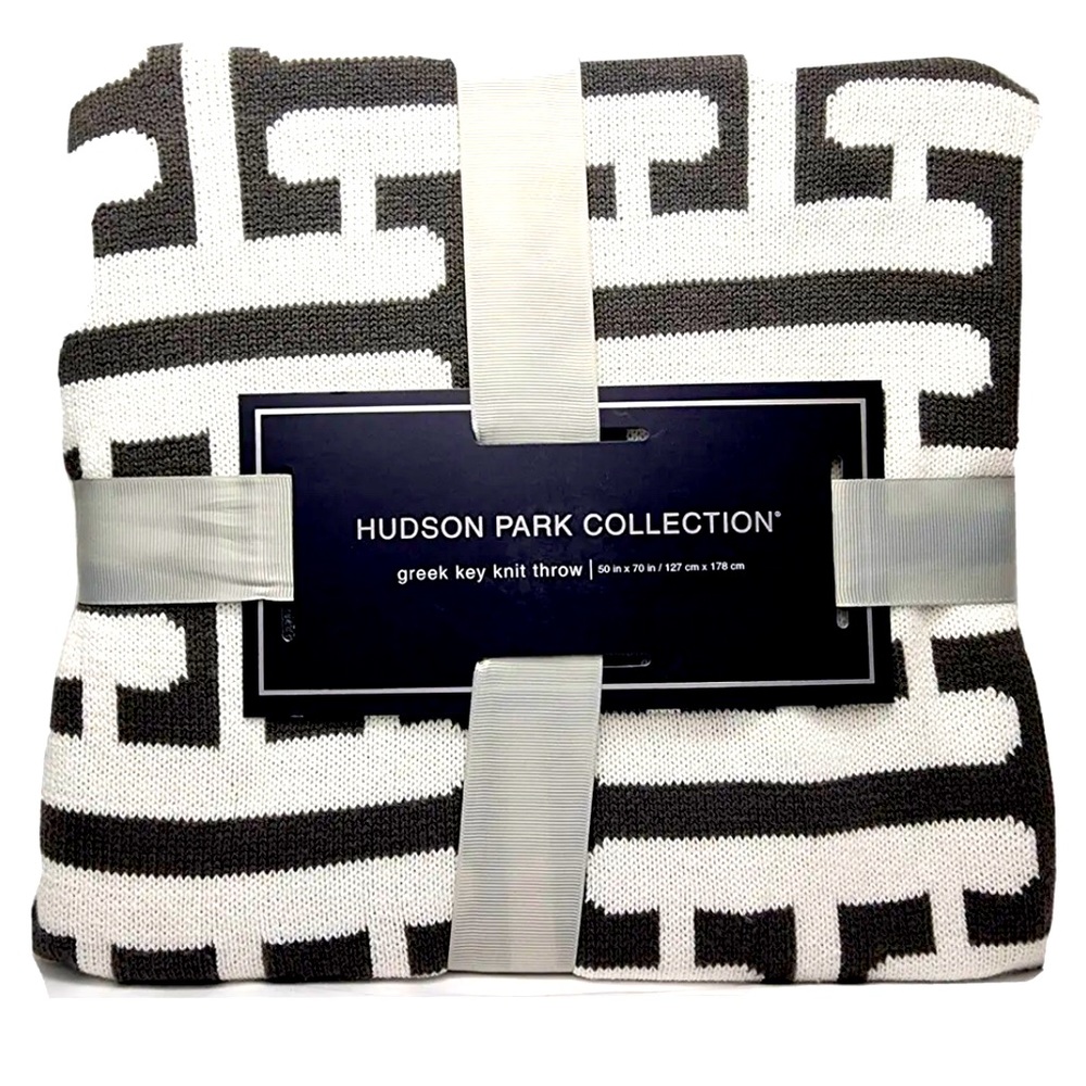 🔥 Hudson Park Collection Key Knit Throw Blanket, Charcoal, 50x70 in